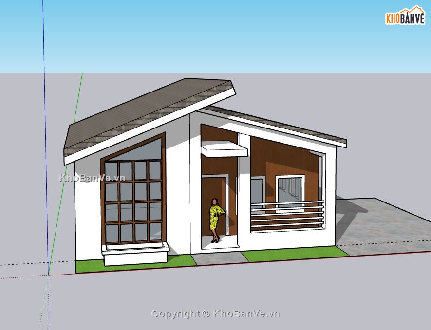 Biệt thự 1 tầng,sketchup Biệt thự  1 tầng,Biệt thự