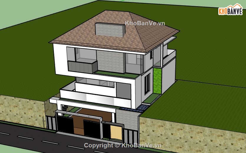 Biệt thự 2 tầng,model su biệt thự 2 tầng,biệt thự 2 tầng file su,sketchup biệt thự 2 tầng,biệt thự 2 tầng sketchup