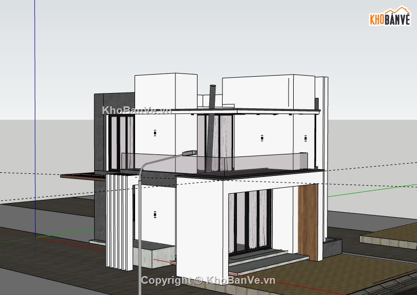 Biệt thự 2 tầng,file su biệt thự 2 tầng,file sketchup biệt thự 2 tầng