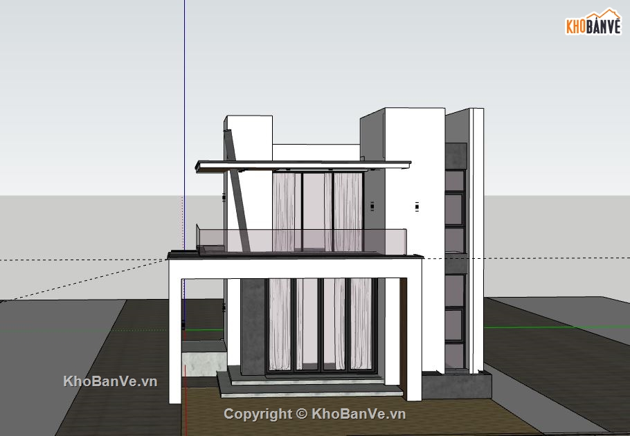 Biệt thự 2 tầng,file su biệt thự 2 tầng,file sketchup biệt thự 2 tầng