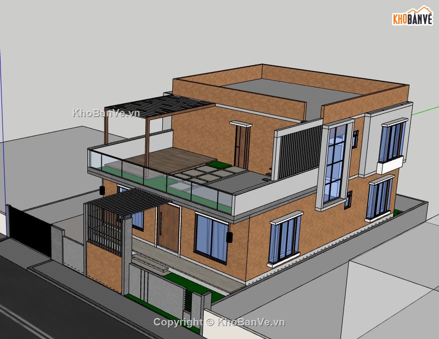 Biệt thự 2 tầng,model su biệt thự 2 tầng,biệt thự 2 tầng file su,sketchup biệt thự 2 tầng,biệt thự 2 tầng sketchup