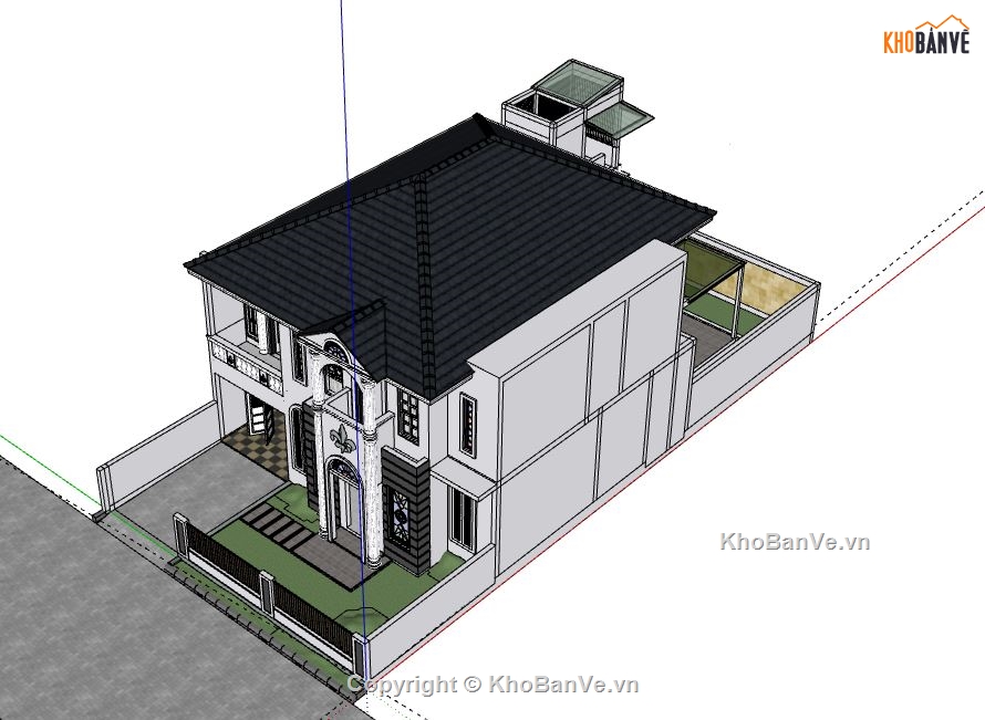 Biệt thự 2 tầng,model su biệt thự 2 tầng,biệt thự 2 tầng file su,sketchup biệt thự 2 tầng,biệt thự 2 tầng model sketchup