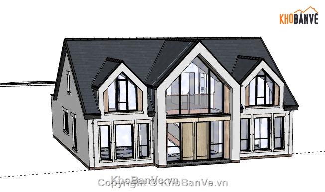 Biệt thự 2 tầng,model su biệt thự 2 tầng,mẫu biệt thự 2 tầng sketchup