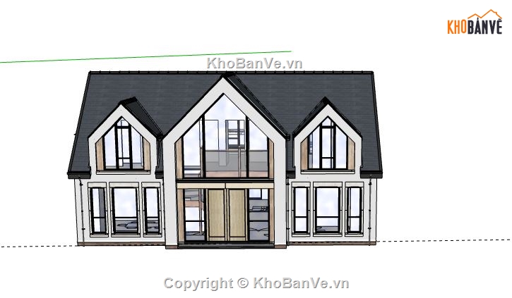 Biệt thự 2 tầng,model su biệt thự 2 tầng,mẫu biệt thự 2 tầng sketchup