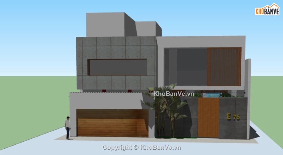 Biệt thự 2 tầng,model su biệt thự 2 tầng,file sketchup biệt thự 2 tầng