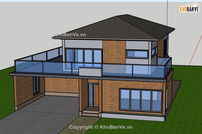 Biệt thự 2 tầng,model su biệt thự 2 tầng,file su biệt thự 2 tầng,sketchup biệt thự 2 tầng,biệt thự 2 tầng model su