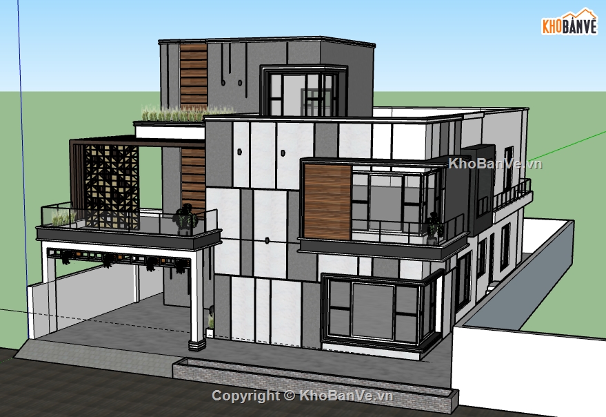 Biệt thự 2 tầng,model su biệt thự 2 tầng,file su biệt thự 2 tầng,biệt thự 2 tầng sketchup