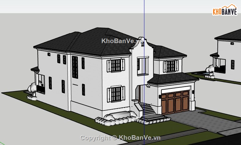 Biệt thự 2 tầng,model su biệt thự 2 tầng,biệt thự 2 tầng file sketchup