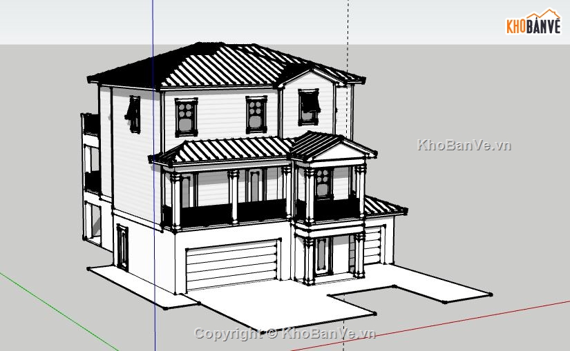 Biệt thự 2 tầng,model su biệt thự 2 tầng,biệt thự 2 tầng file su