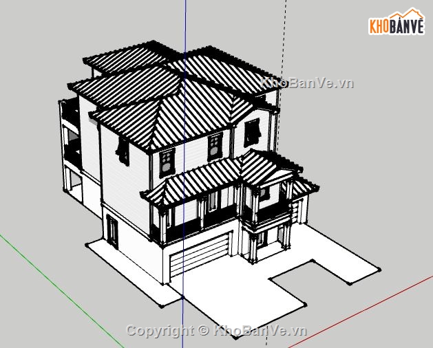 Biệt thự 2 tầng,model su biệt thự 2 tầng,biệt thự 2 tầng file su