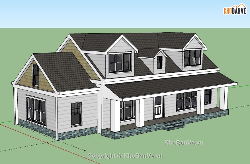 Biệt thự 2 tầng,model su biệt thự 2 tầng,biệt thự 2 tầng sketchup,sketchup biệt thự 2 tầng