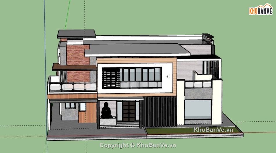 Biệt thự 2 tầng,model su biệt thự 2 tầng,file su biệt thự 2 tầng,mẫu biệt thự 2 tầng sketchup,biệt thự 2 tầng model su