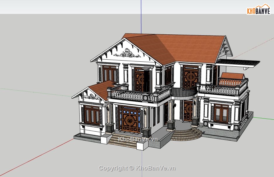 thiết kế biệt thự,sketchup biệt thự,model su biệt thự