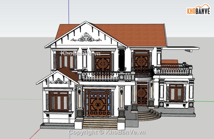 thiết kế biệt thự,sketchup biệt thự,model su biệt thự