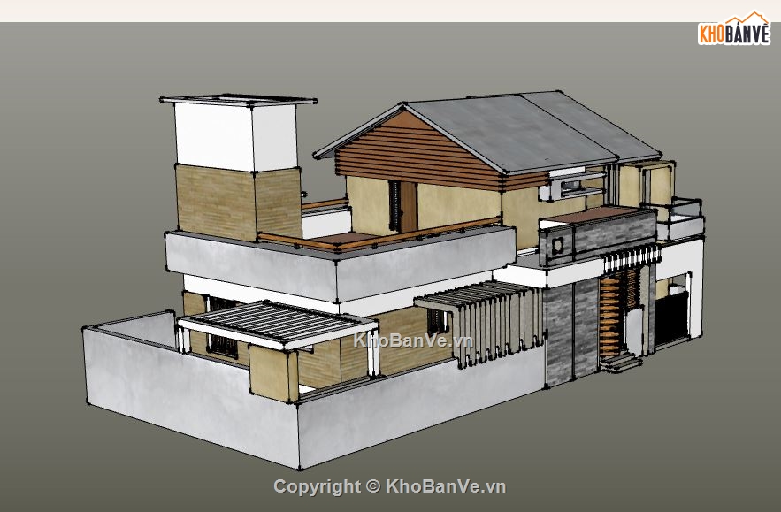 Biệt thự 2 tầng,model su biệt thự 2 tầng,biệt thự 2 tầng file su