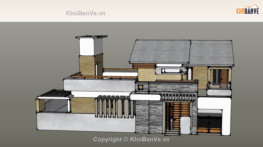 Biệt thự 2 tầng,model su biệt thự 2 tầng,biệt thự 2 tầng file su