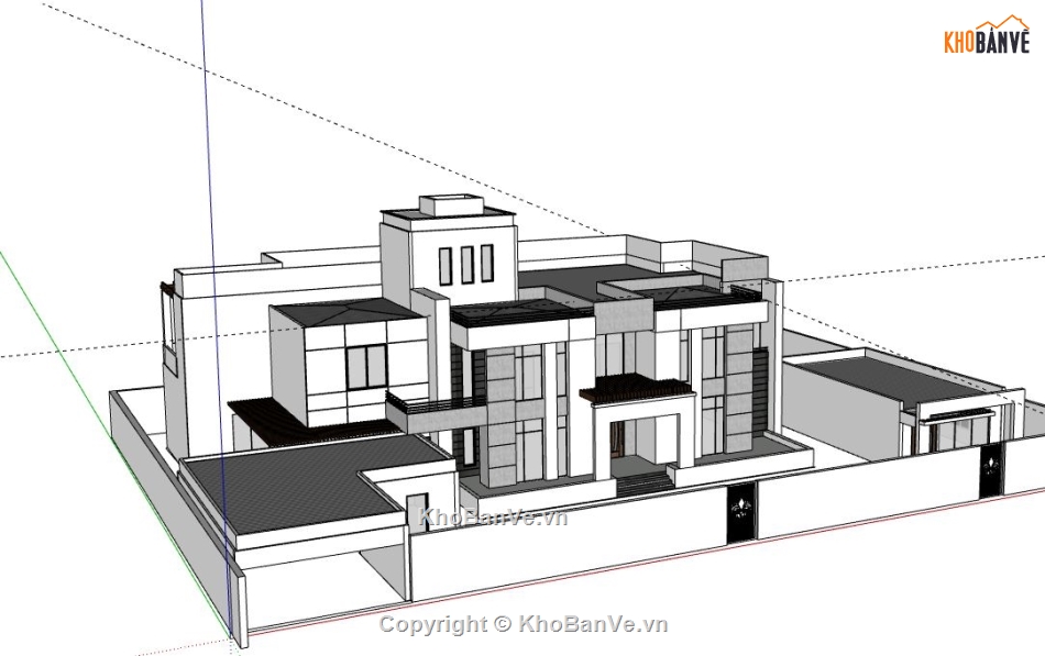 Biệt thự 2 tầng,model su biệt thự 2 tầng,biệt thự 2 tầng file su