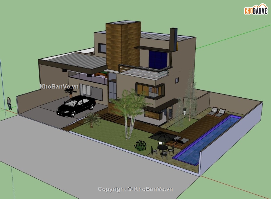 Biệt thự 2 tầng,model su biệt thự 2 tầng,file su biệt thự 2 tầng,biệt thự 2 tầng file su,biệt thự 2 tầng sketchup