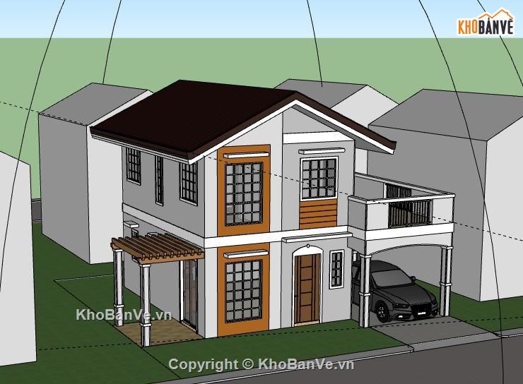 Biệt thự 2 tầng,model su biệt thự 2 tầng,file su biệt thự 2 tầng