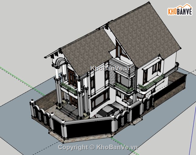 Biệt thự 2 tầng,model su biệt thự 2 tầng,file su biệt thự 2 tầng