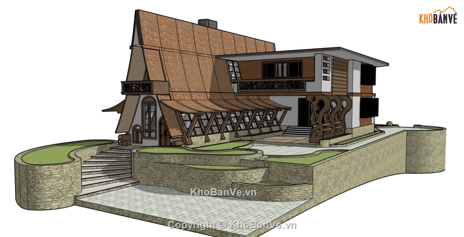 file su biệt thự,sketchup biệt thự,su biệt thự