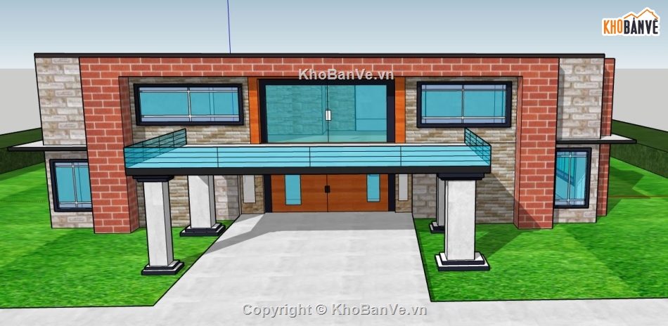 model su biệt thự,su biệt thự,sketchup biệt thự