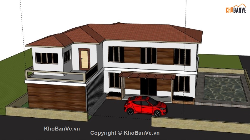 Biệt thự 2 tầng,model su biệt thự 2 tầng,sketchup biệt thự 2 tầng,biệt thự 2 tầng,file su biệt thự 2 tầng