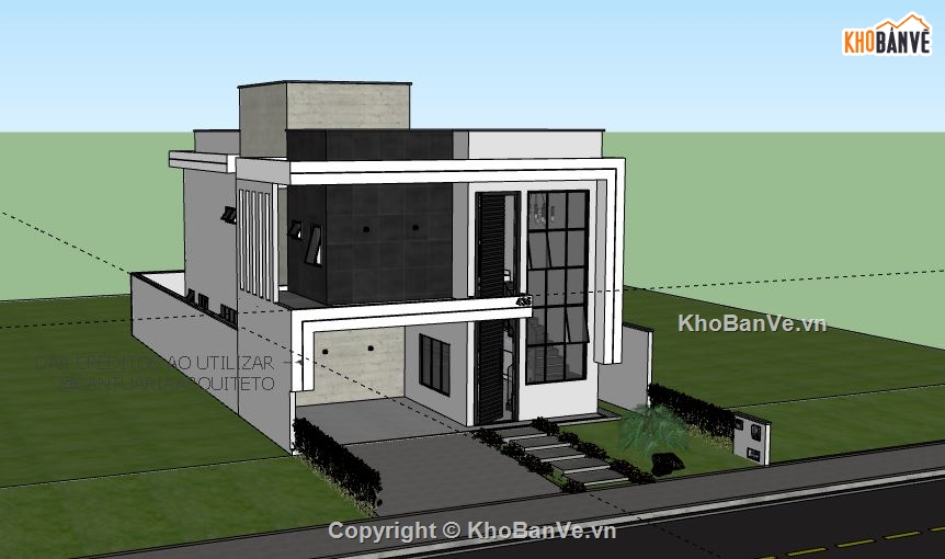 Biệt thự 2 tầng,model su biệt thự 2 tầng,biệt thự 2 tầng file sketchup