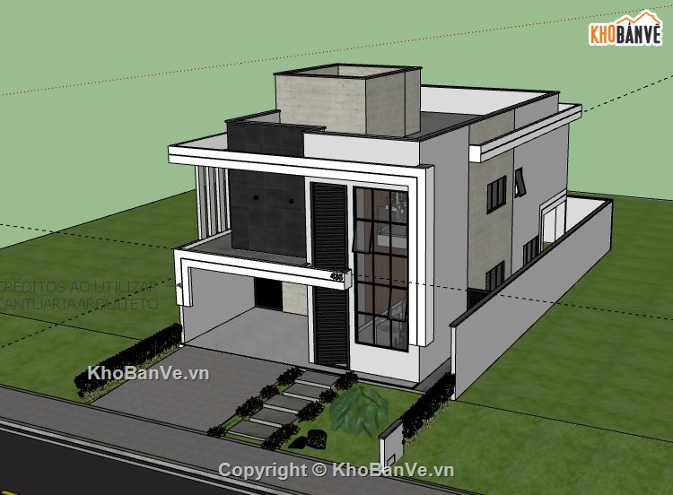 Biệt thự 2 tầng,model su biệt thự 2 tầng,biệt thự 2 tầng file sketchup