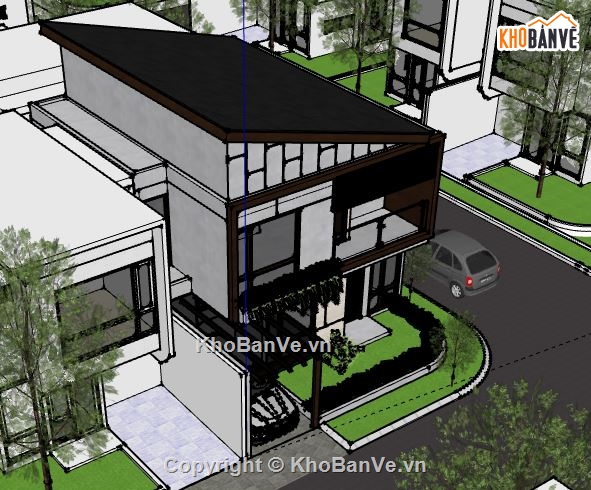 Biệt thự 2 tầng,model su biệt thự 2 tầng,biệt thự 2 tầng file su,sketchup biệt thự 2 tầng,biệt thự 2 tầng file sketchup