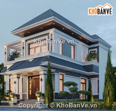 biệt thự 2 tầng,cad biệt thự 2 tầng,file cad biệt thự 2 tầng