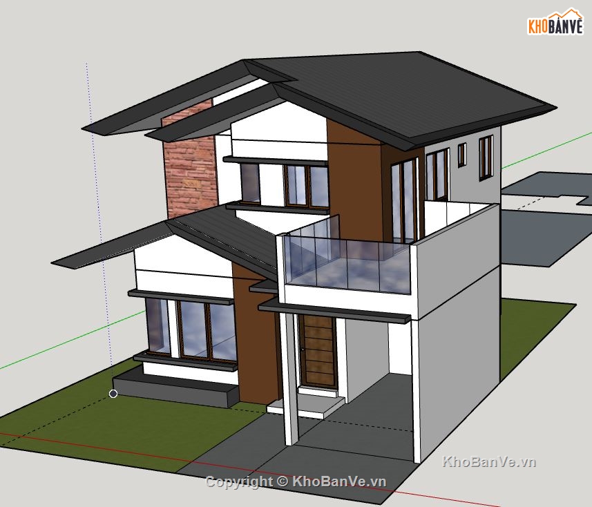 Biệt thự  2 tầng,file su biệt thự 2 tầng,biệt thự 2 tầng file su,model su biệt thự 2 tầng,sketchup biệt thự 2 tầng