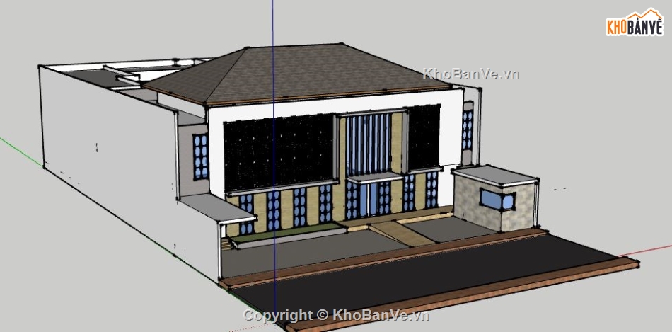 Biệt thự 1 tầng,model su biệt thự 1 tầng,biệt thự 1 tầng file su,sketchup biệt thự 1 tầng,biệt thự 1 tầng sketchup