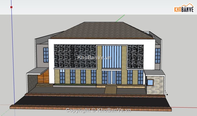 Biệt thự 1 tầng,model su biệt thự 1 tầng,biệt thự 1 tầng file su,sketchup biệt thự 1 tầng,biệt thự 1 tầng sketchup