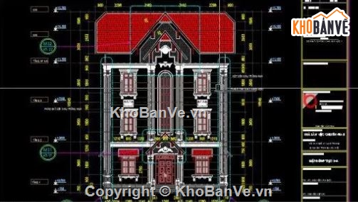 biệt thự 3 tầng,bản vẽ cad biệt thự 3 tầng,biệt thự 3 tầng cad,bản vẽ autocad biệt thự 3 tầng