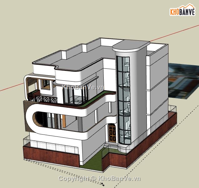 Biệt thự 3 tầng file sketchup,File sketchup biệt thự 3 tầng,biệt thự 3 tầng model su,sketchup biệt thự 3 tầng