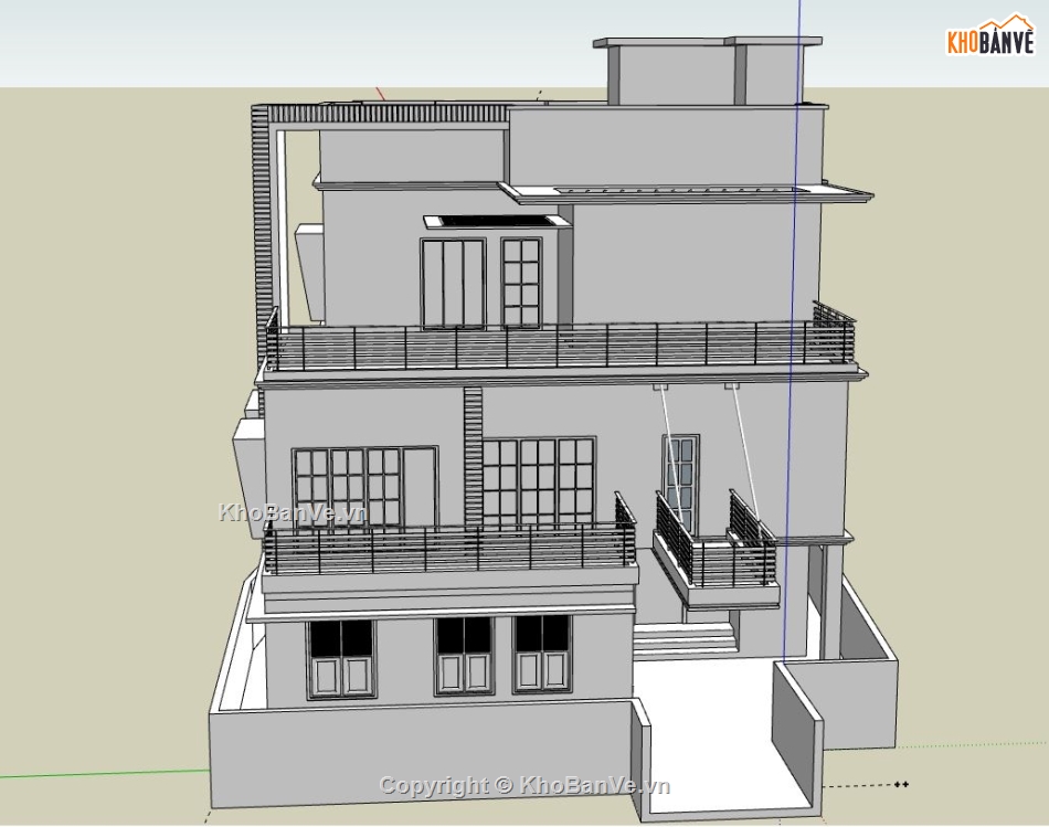 Model su biệt thự 3 tầng,biệt thự 3 tầng file su,sketchup biệt thự 3 tầng,file sketchup biệt thự 3 tầng
