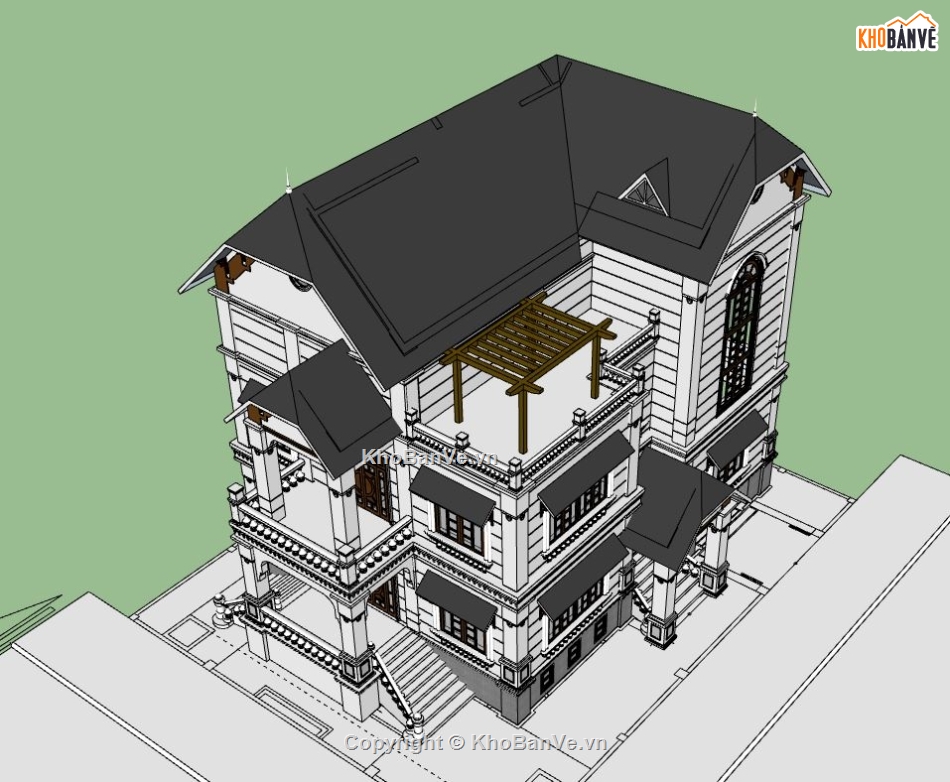 Biệt thự 3 tầng,model su biệt thự 3 tầng,file su biệt thự 3 tầng