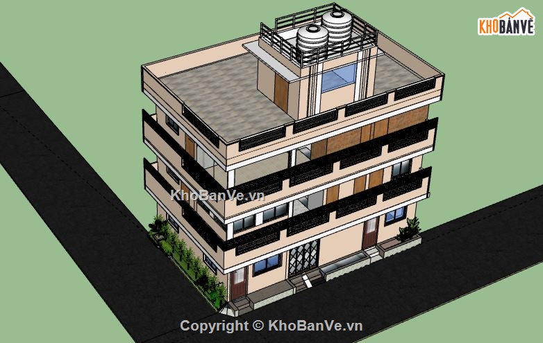 Biệt thự 3 tầng,model su biệt thự 3 tầng,biệt thự 3 tầng file su