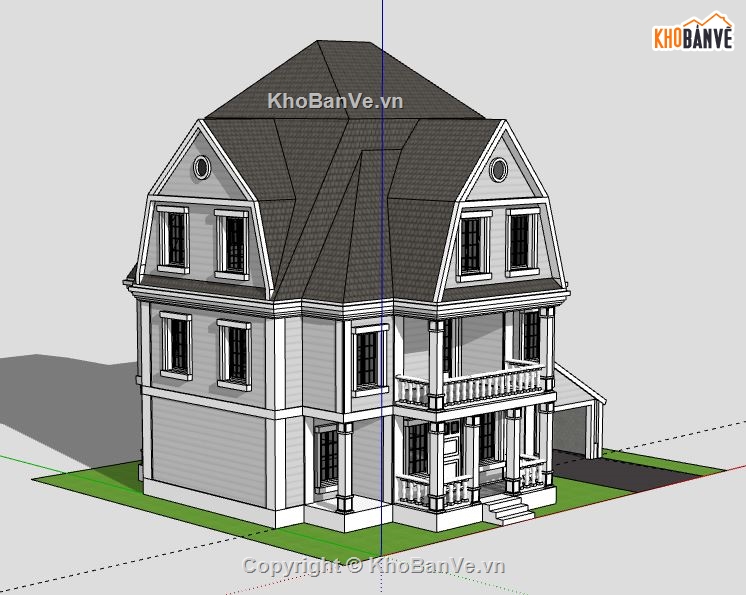 Biệt thự 3 tầng,Biệt thự 3 tầng file sketchup,file sketchup biệt thự 3 tầng,biệt thự 3 tầng sketchup,model su biệt thự 3 tầng