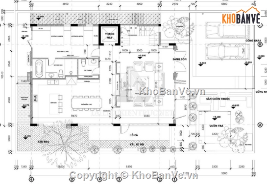 biệt thự 3 tầng,cad biệt thự 3 tầng,biệt thự 3 tầng cad