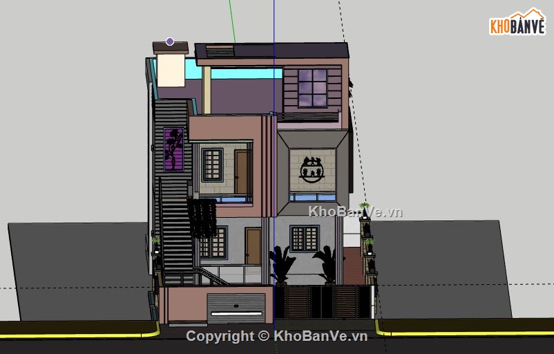 Biệt thự 3 tầng,model su biệt thự 3 tầng,biệt thự 3 tầng file su