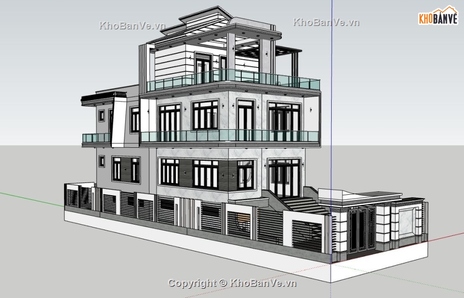 file su biệt thự,model su biệt thự,sketchup biệt thự