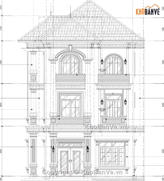 biệt thự 3 tầng,file cad biệt thự 3 tầng,biệt thự 3 tầng file cad,cad biệt thự 3 tầng