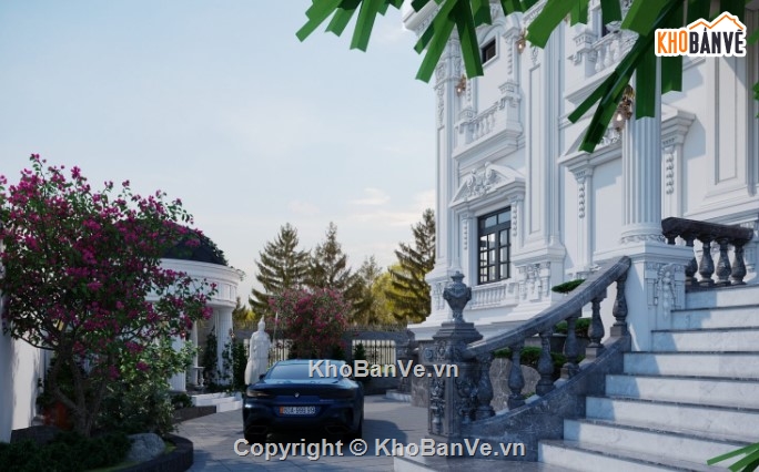 biệt thự tân cổ điển đẹp,biệt thự 3 tầng đẹp,biệt thự cổ điển 3 tầng