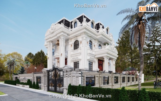 biệt thự tân cổ điển đẹp,biệt thự 3 tầng đẹp,biệt thự cổ điển 3 tầng