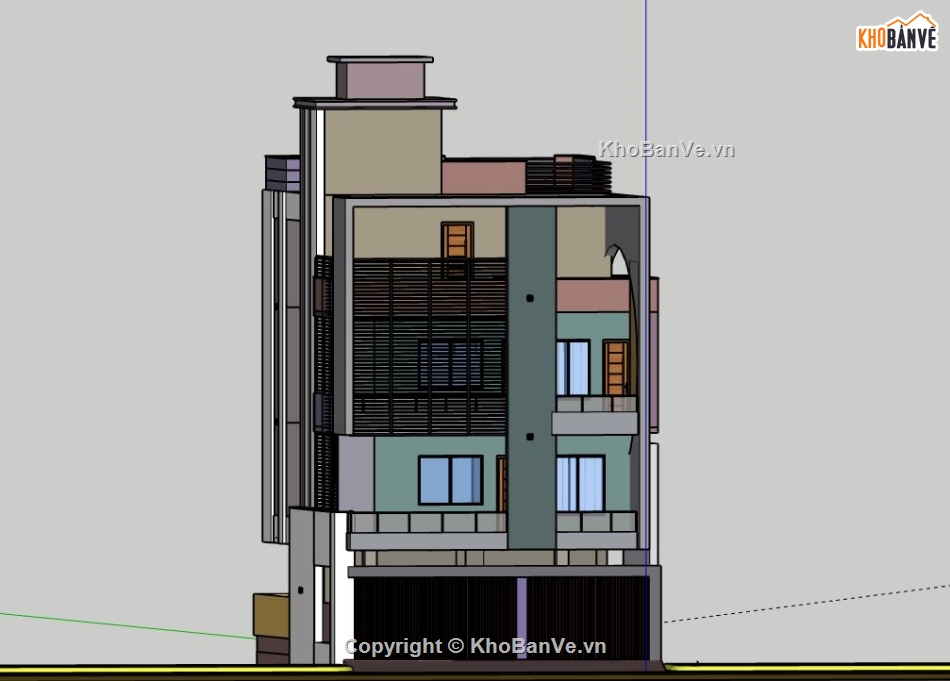 Biệt thự 4 tầng,model su biệt thự 4 tầng,file su biệt thự 4 tầng