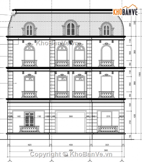 biệt thự 4 tầng,cad biệt thự 4 tầng,file cad biệt thự 4 tầng