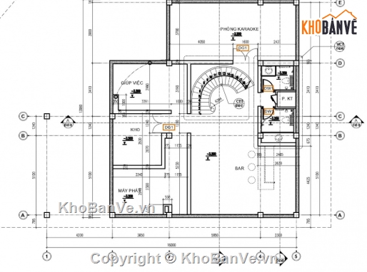biệt thự 4 tầng,cad biệt thự 4 tầng,file cad biệt thự 4 tầng