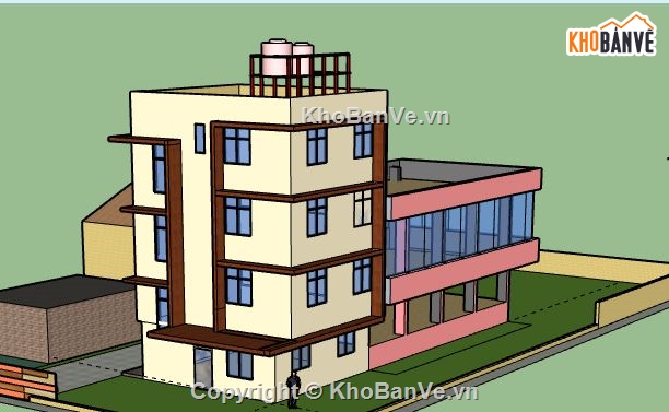 Biệt thự 4 tầng,model su biệt thự 4 tầng,biệt thự 4 tầng file su